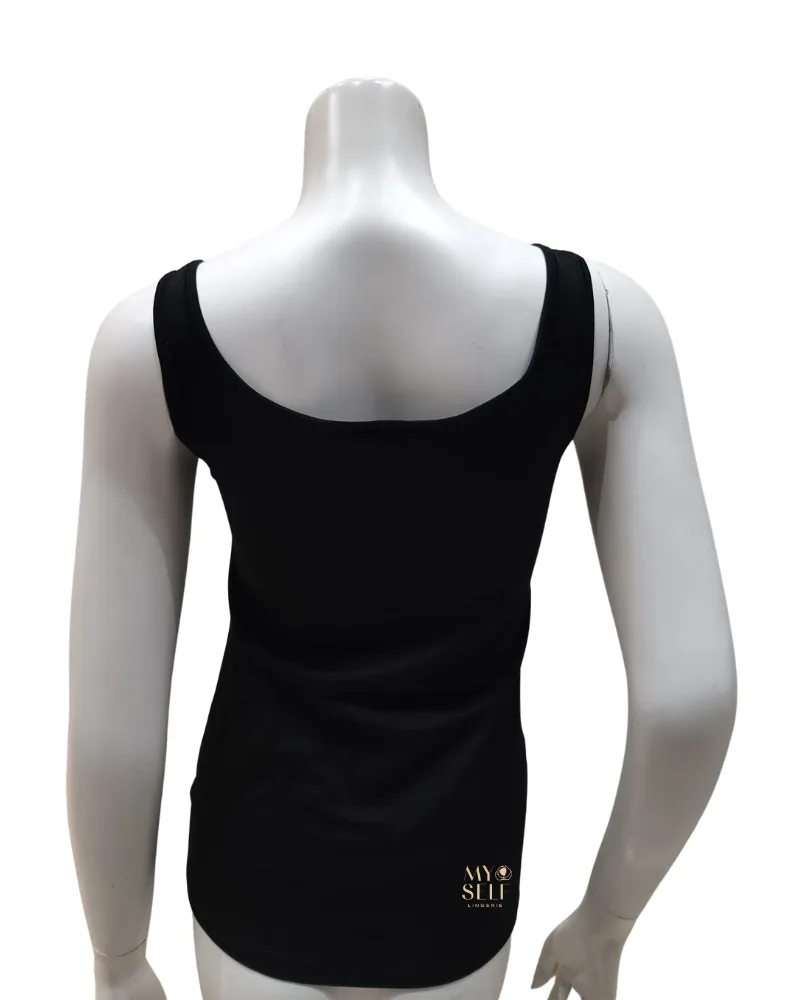 12175 #992 Black Sleeveless Cotton Undershirt Tank Top