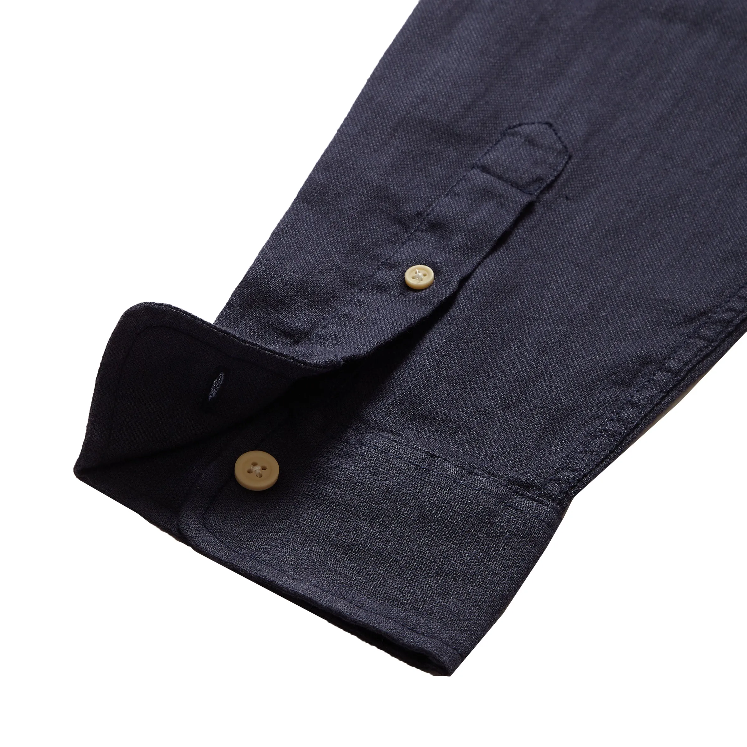 Amalfi Textured Linen Cotton Shirt - Blue Steel