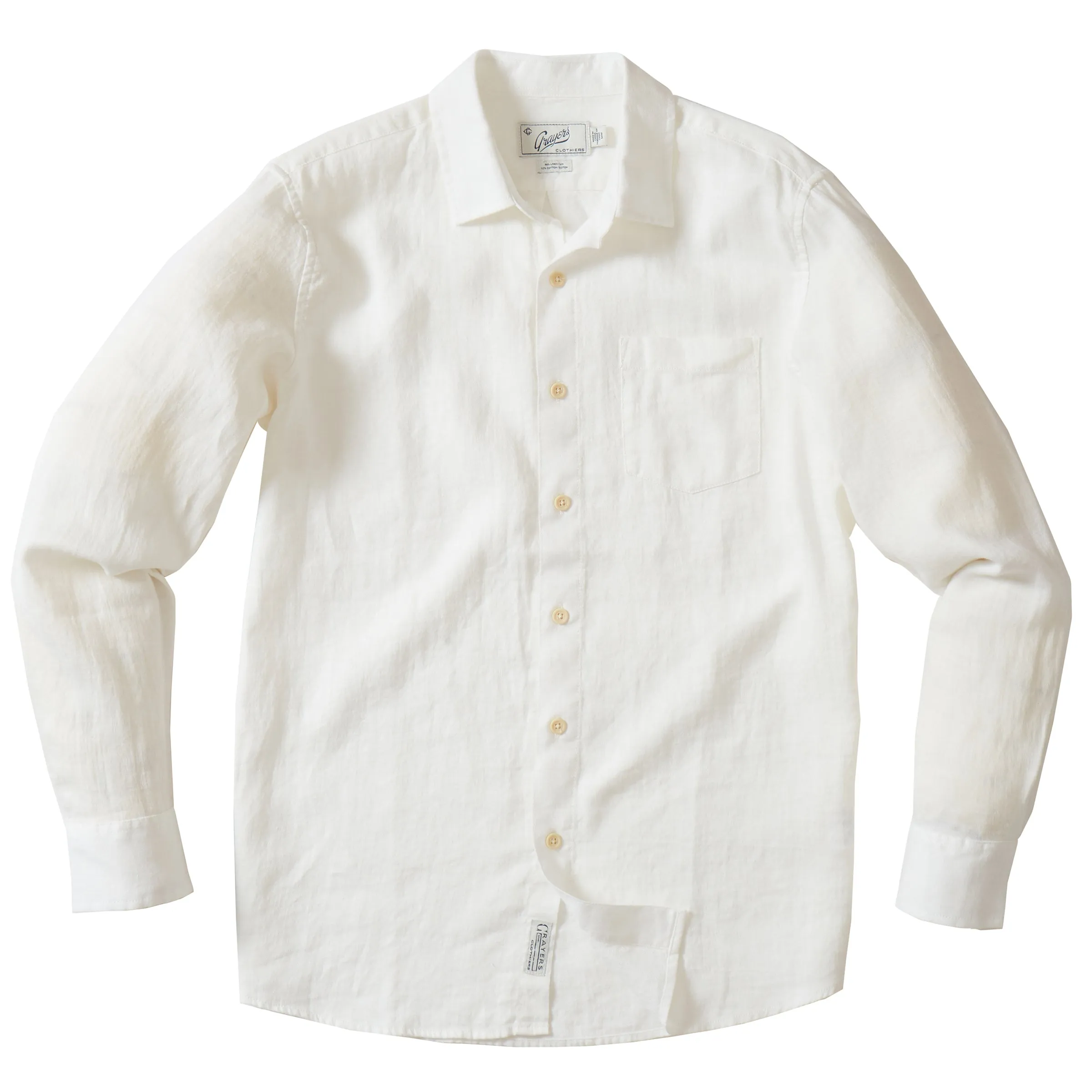 Amalfi Textured Linen Cotton Shirt - White