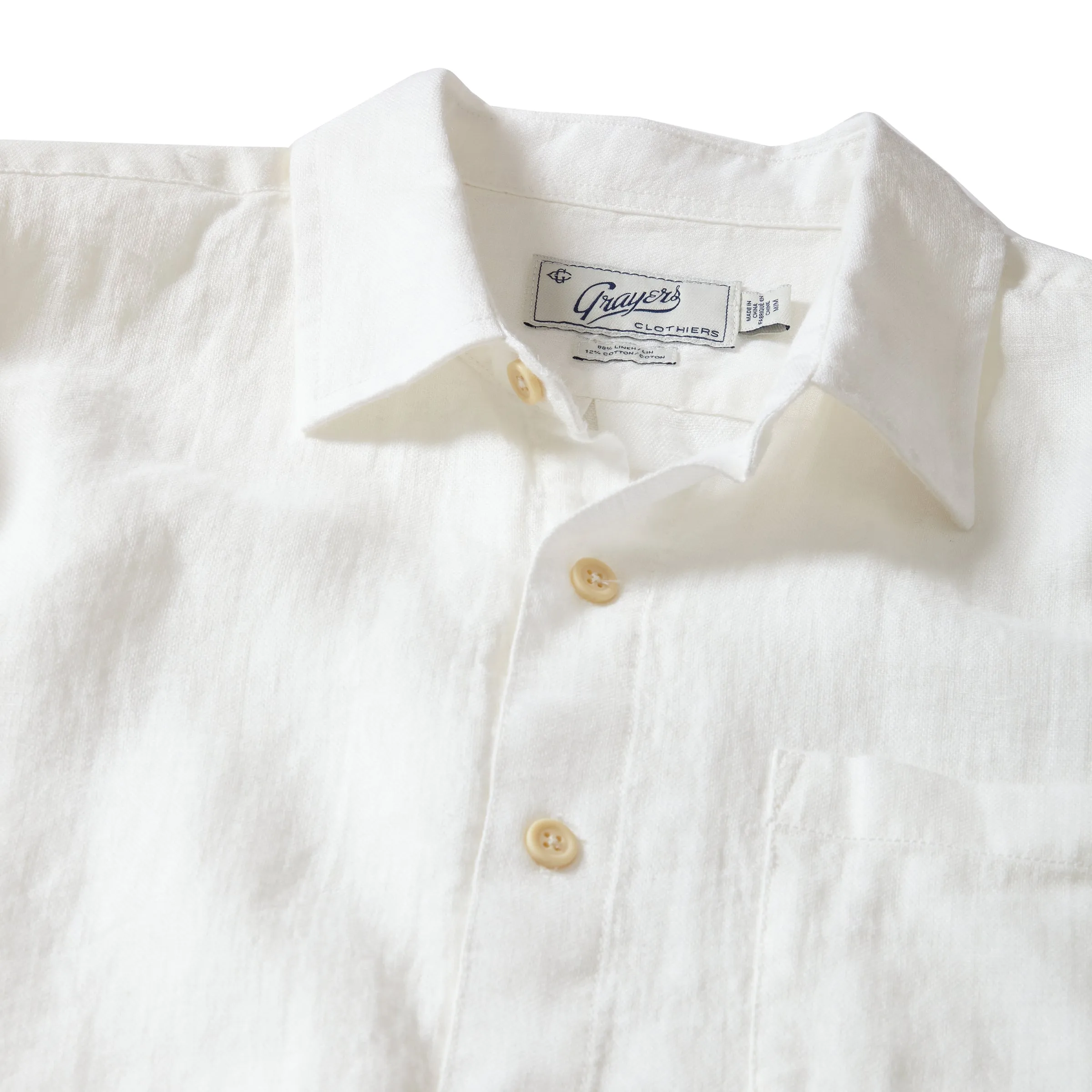 Amalfi Textured Linen Cotton Shirt - White