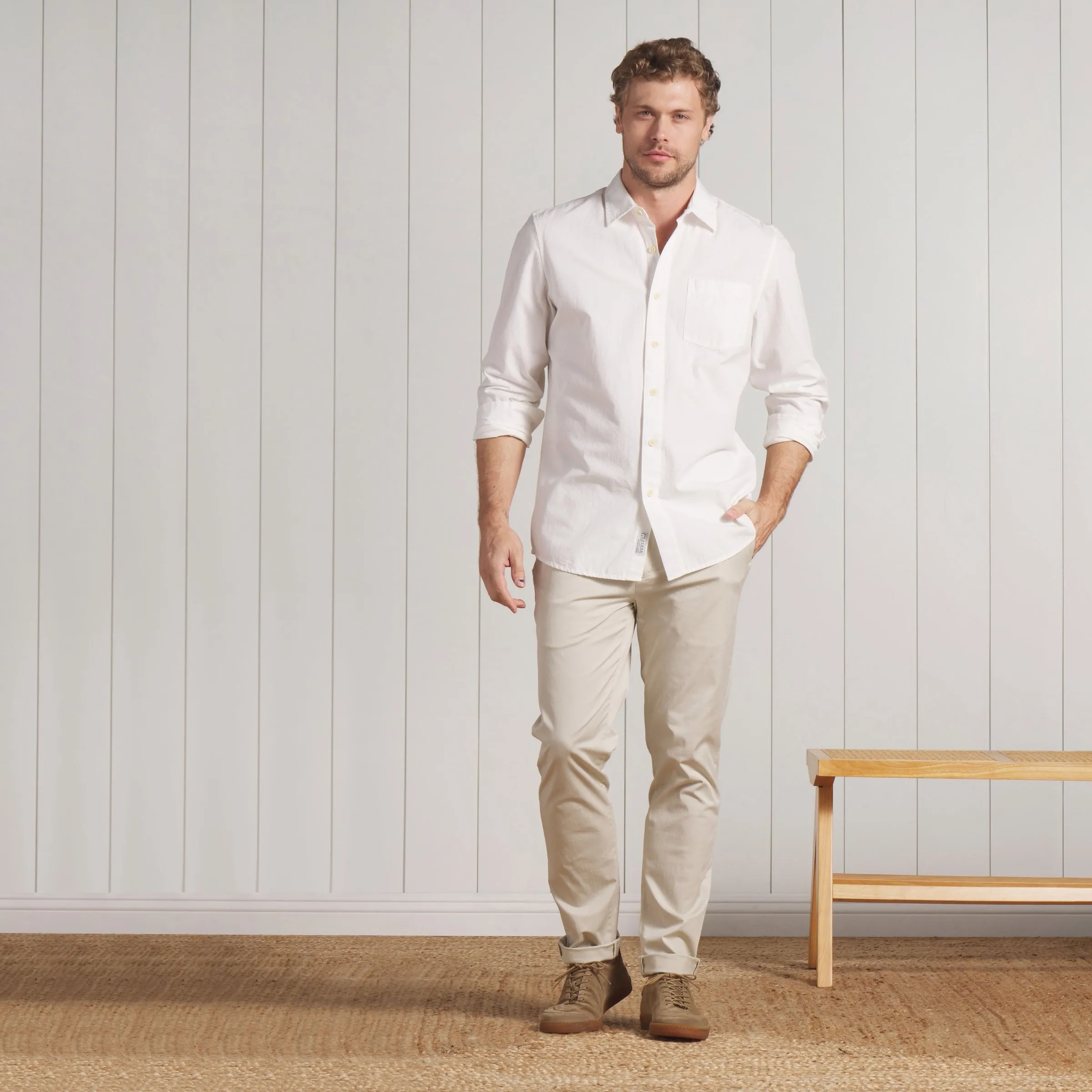 Amalfi Textured Linen Cotton Shirt - White