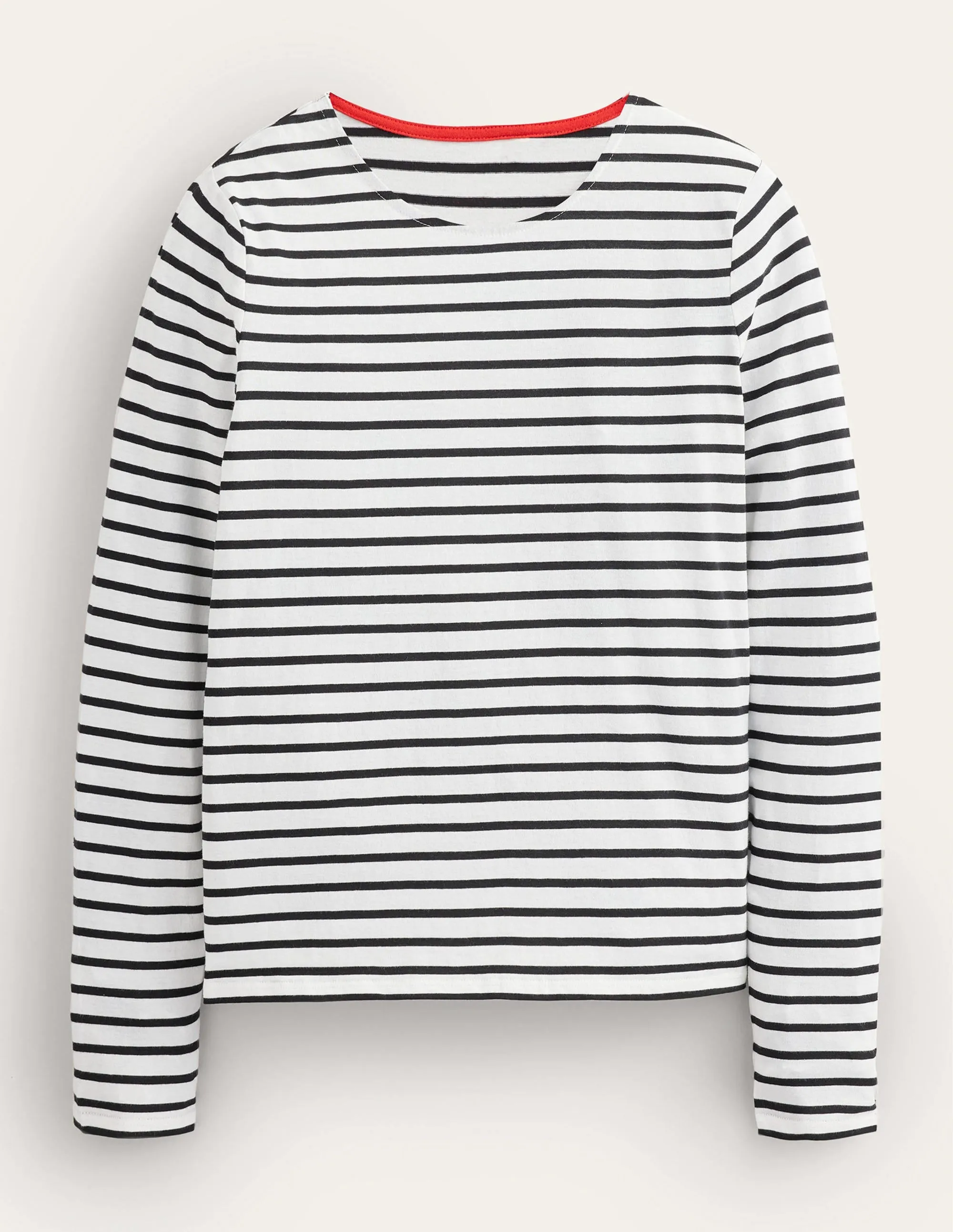 Bea Long Sleeve Breton-Ivory, Black