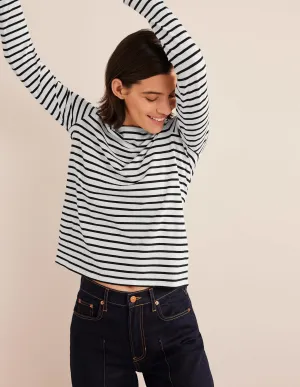 Bea Long Sleeve Breton-Ivory, Black