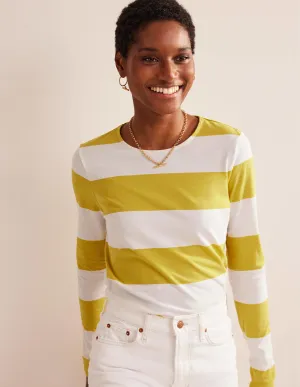Bea Long Sleeve Breton-Ivory, Yellow