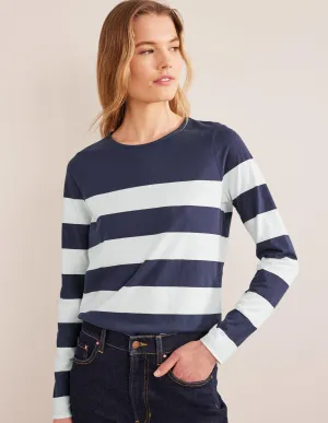 Bea Long Sleeve Breton-Navy/ Ivory Wide Stripe