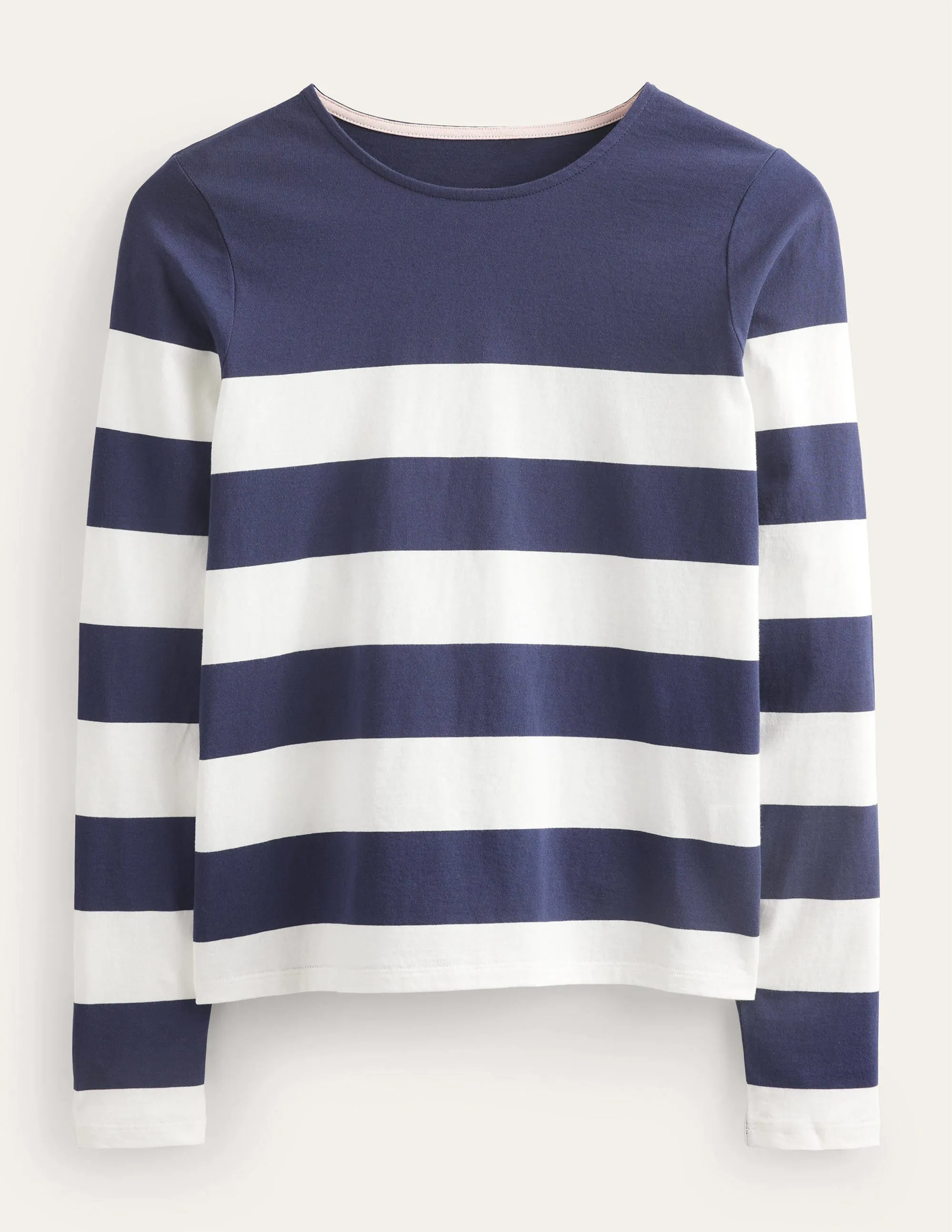 Bea Long Sleeve Breton-Navy/ Ivory Wide Stripe