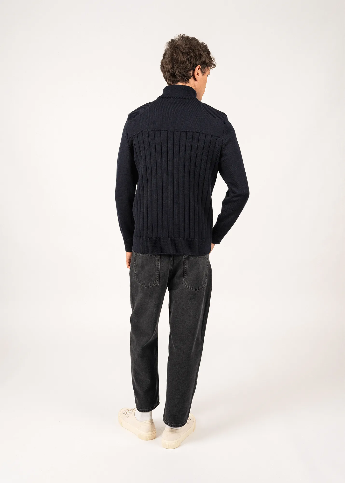 Calypso Rdit wool jacket - high neck (NAVY/BLANC)