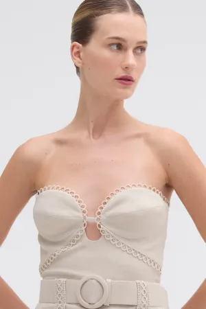 CANDY LINEN STRAPLESS TOP