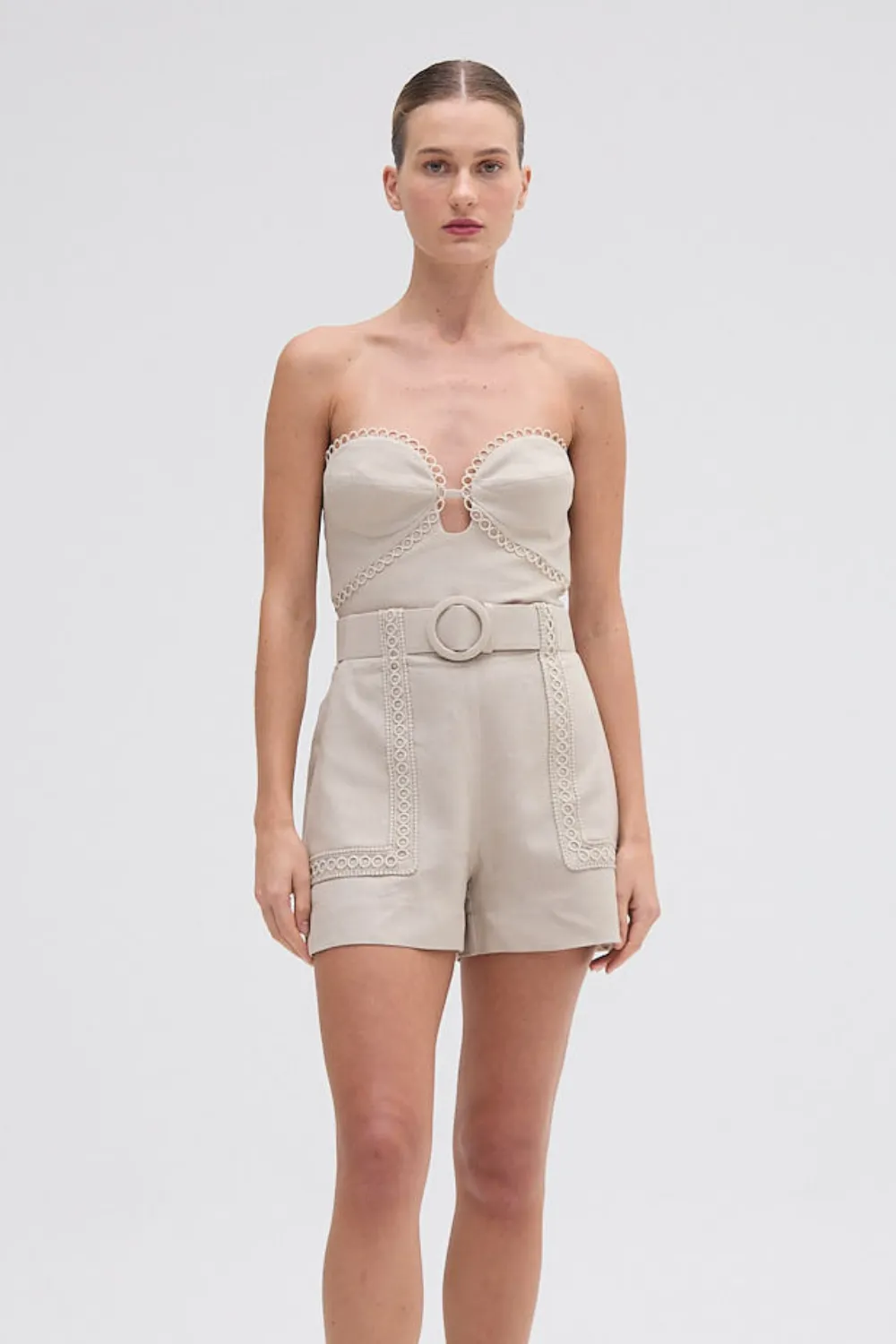 CANDY LINEN STRAPLESS TOP