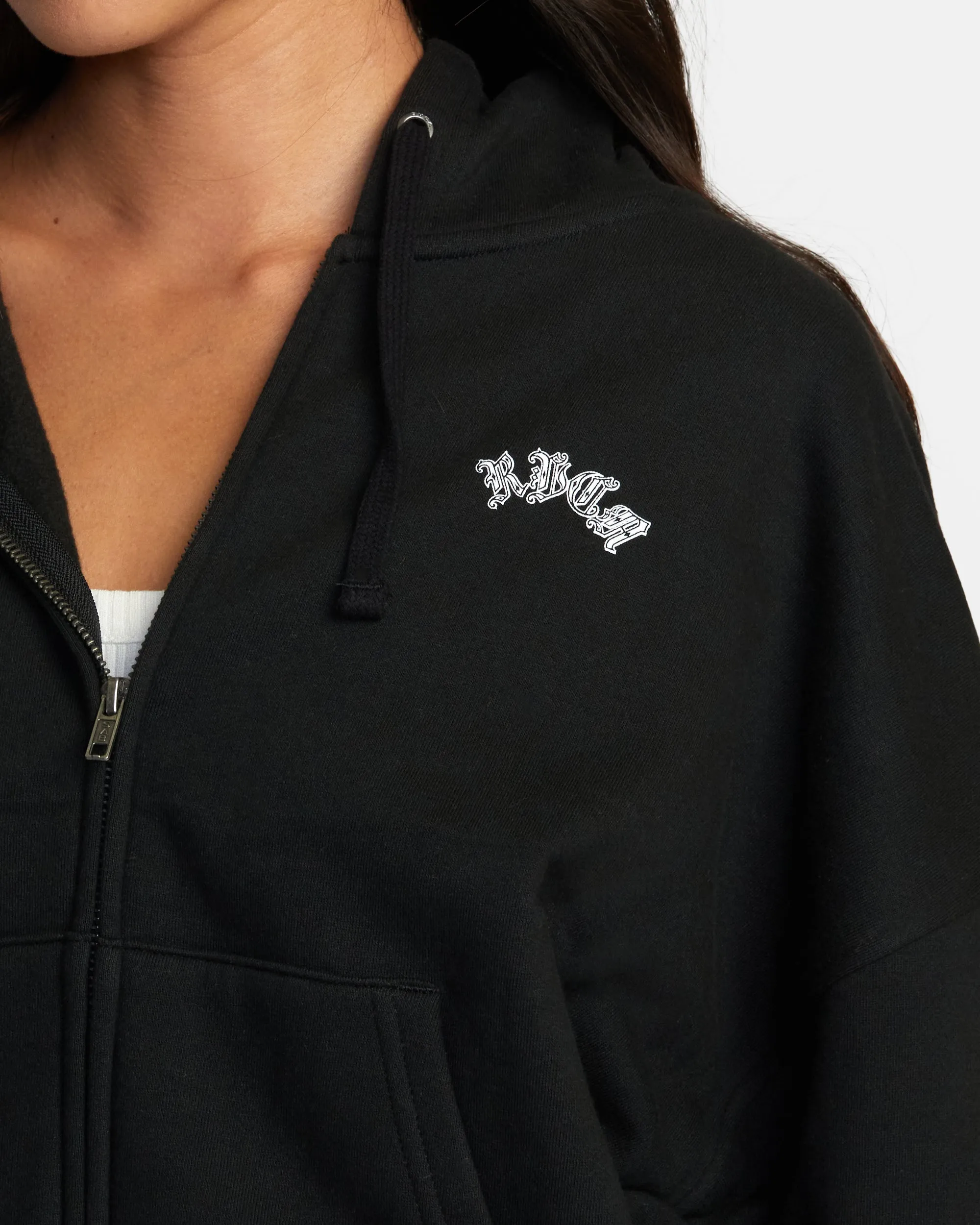 Chefs Kiss Zip-Up Hoodie - Rvca Black