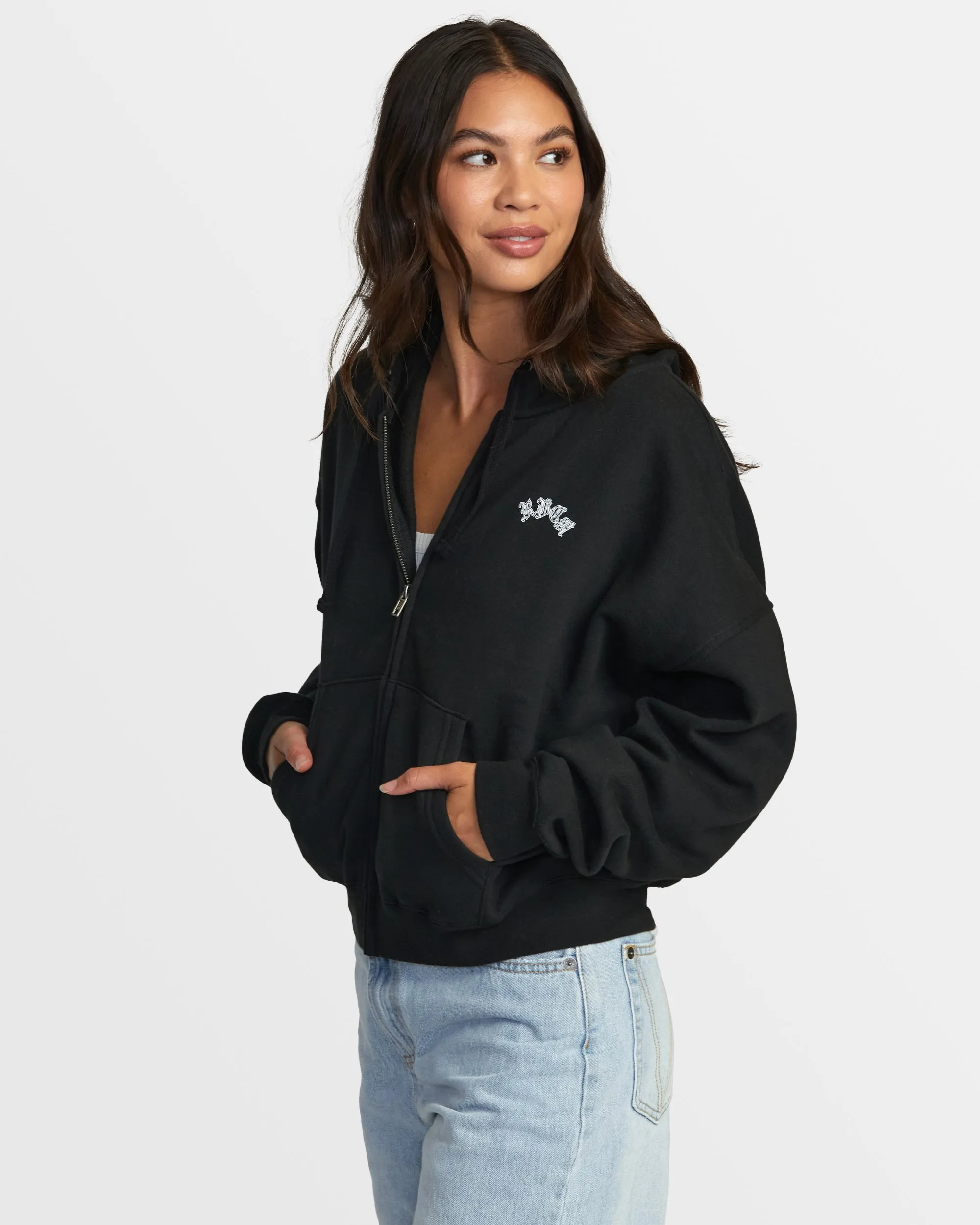Chefs Kiss Zip-Up Hoodie - Rvca Black