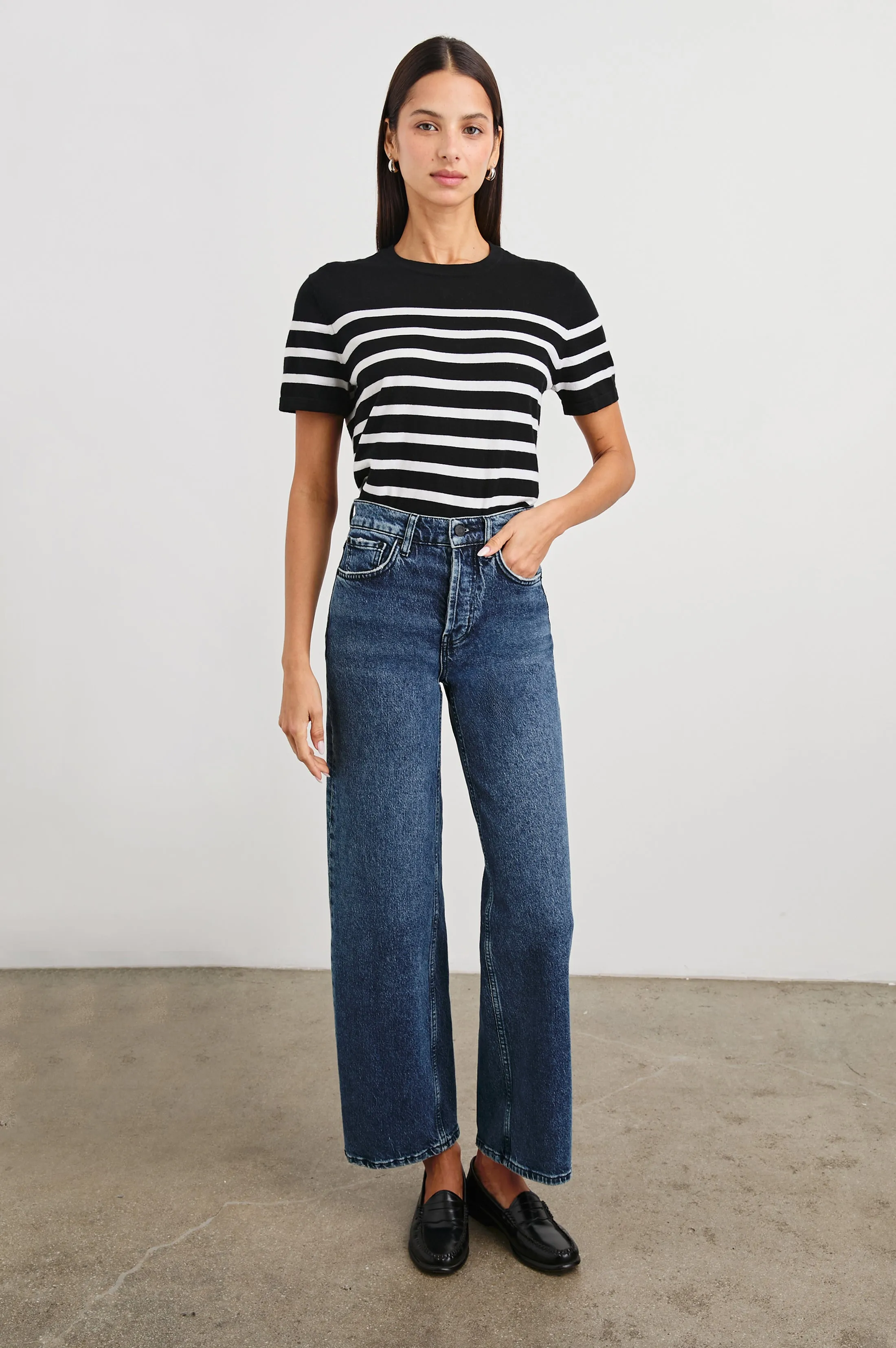 COTTON CASHMERE T-SHIRT - PARISIAN STRIPE