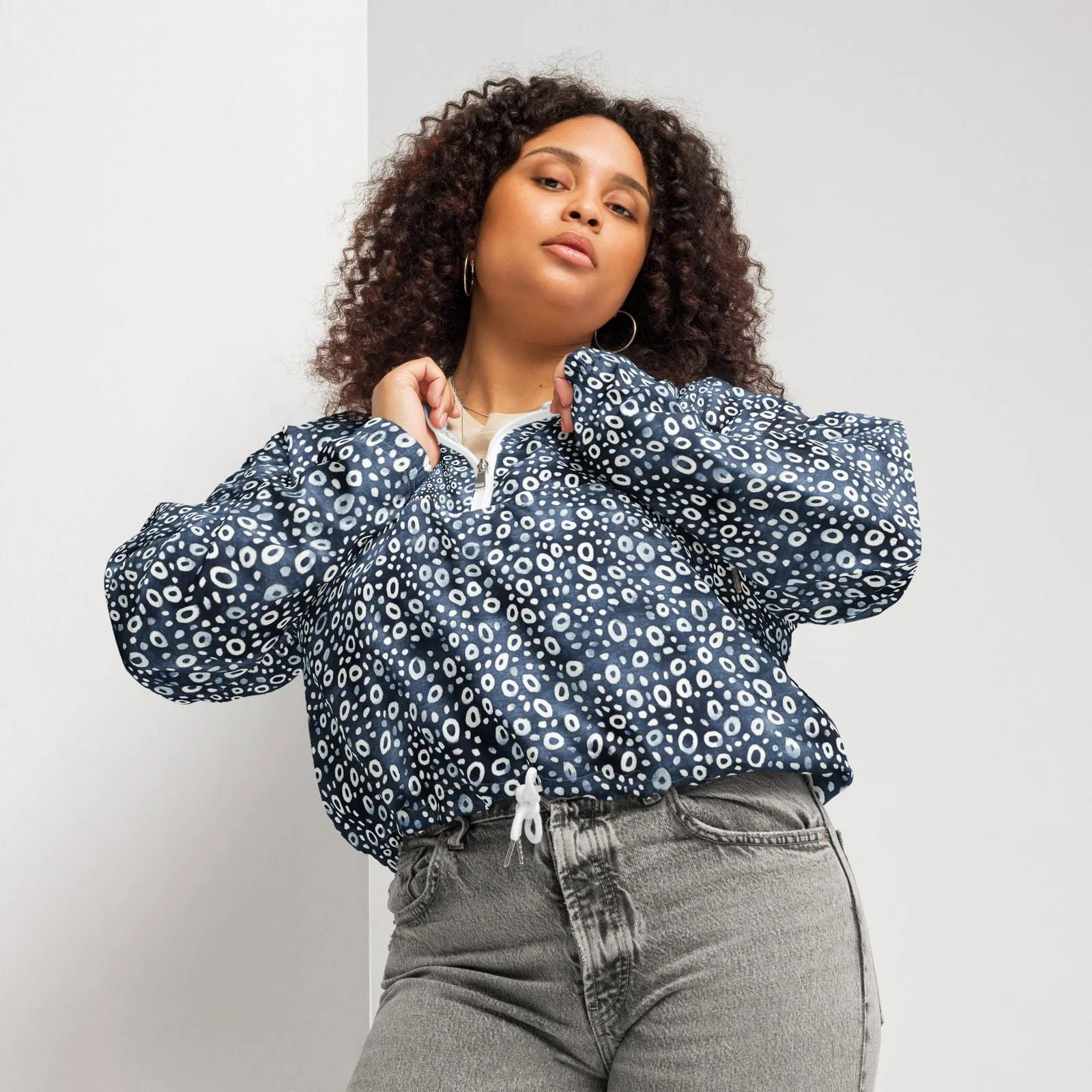 Eagle Ray Spots Womens Cropped Windbreaker