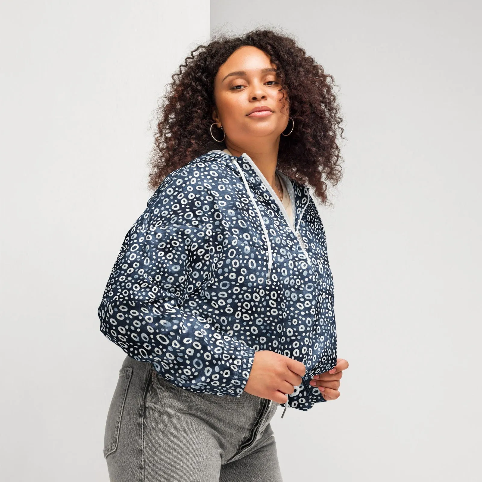 Eagle Ray Spots Womens Cropped Windbreaker