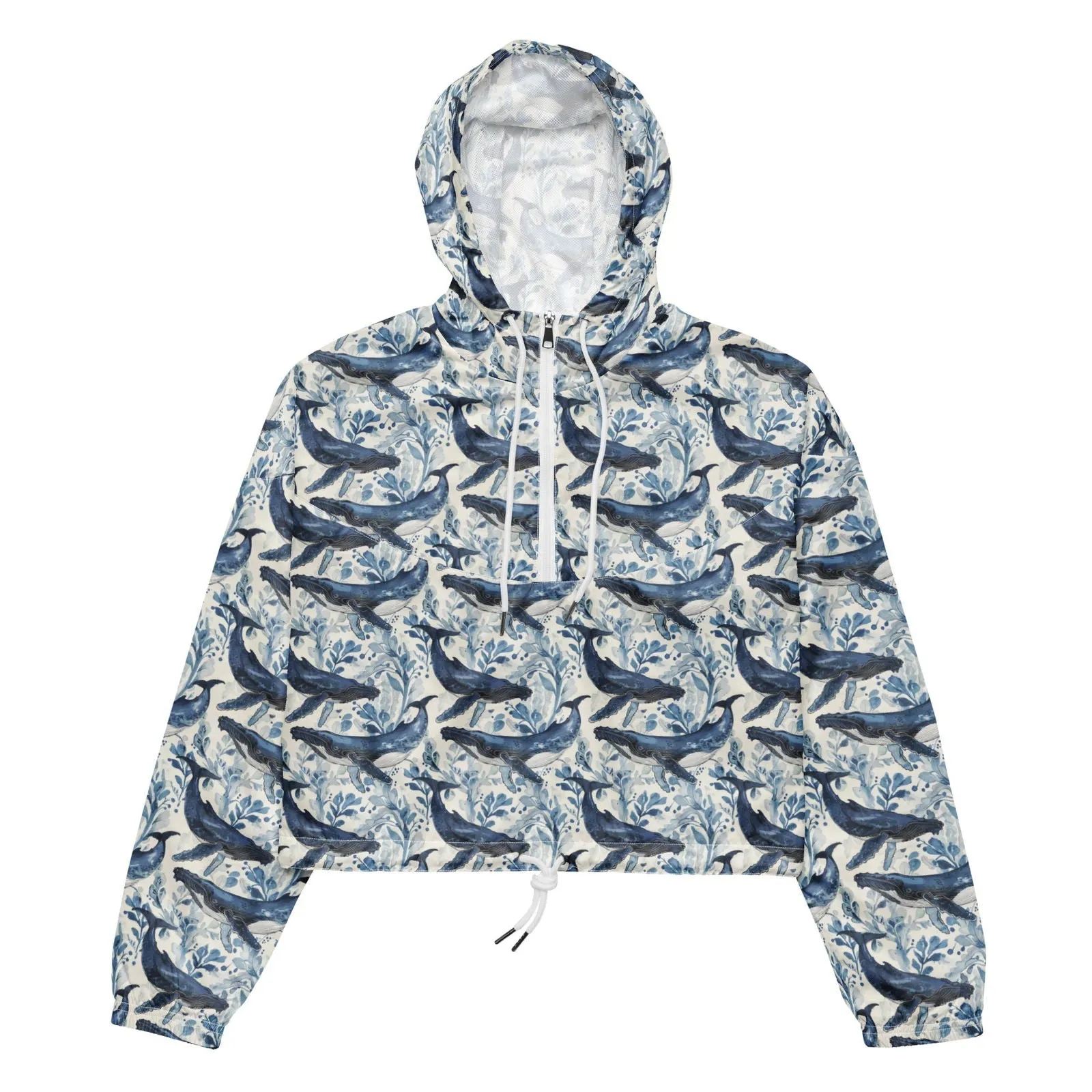Humpback Whale Song Womens cropped Windbreaker