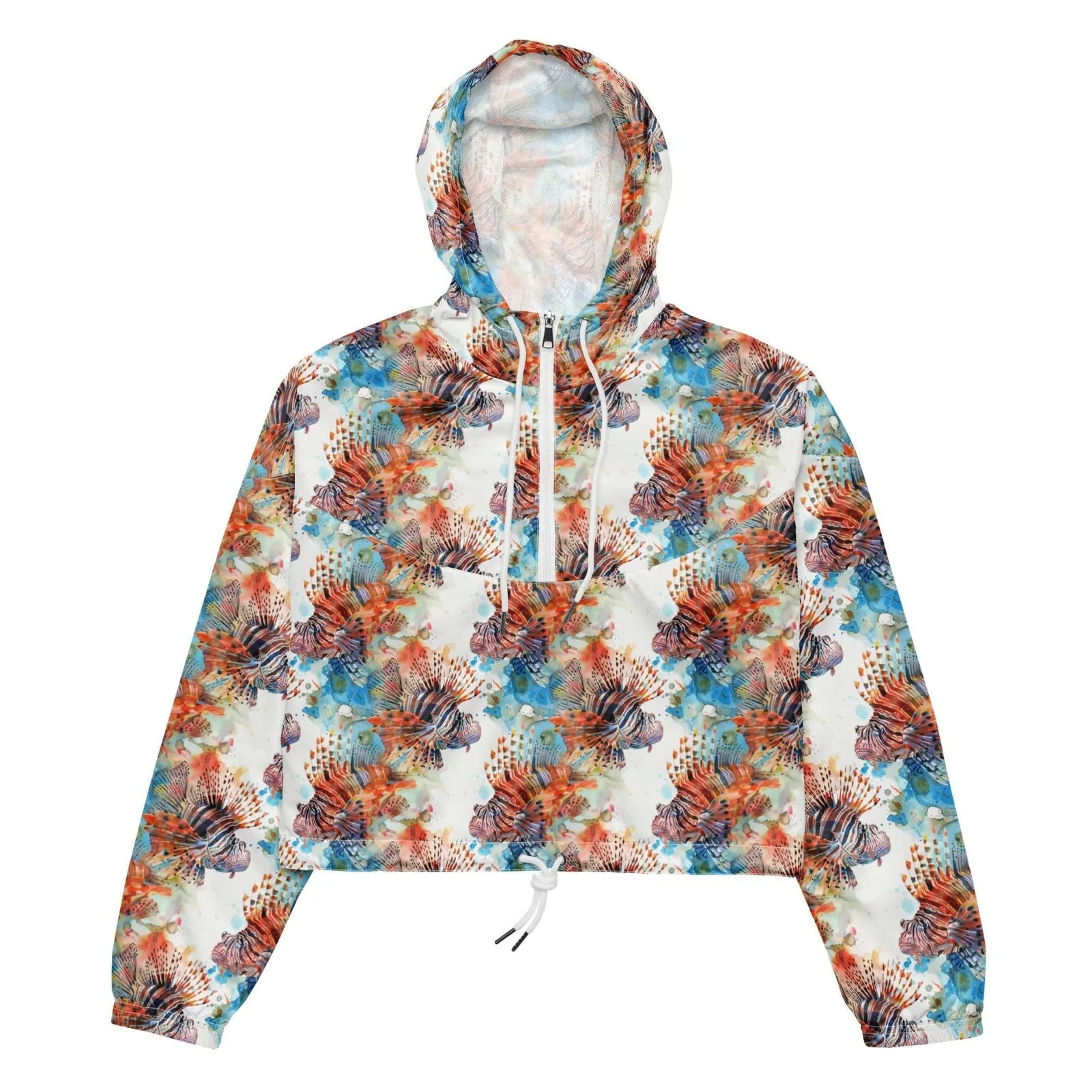 Invasive Lionfish Womens cropped Windbreaker