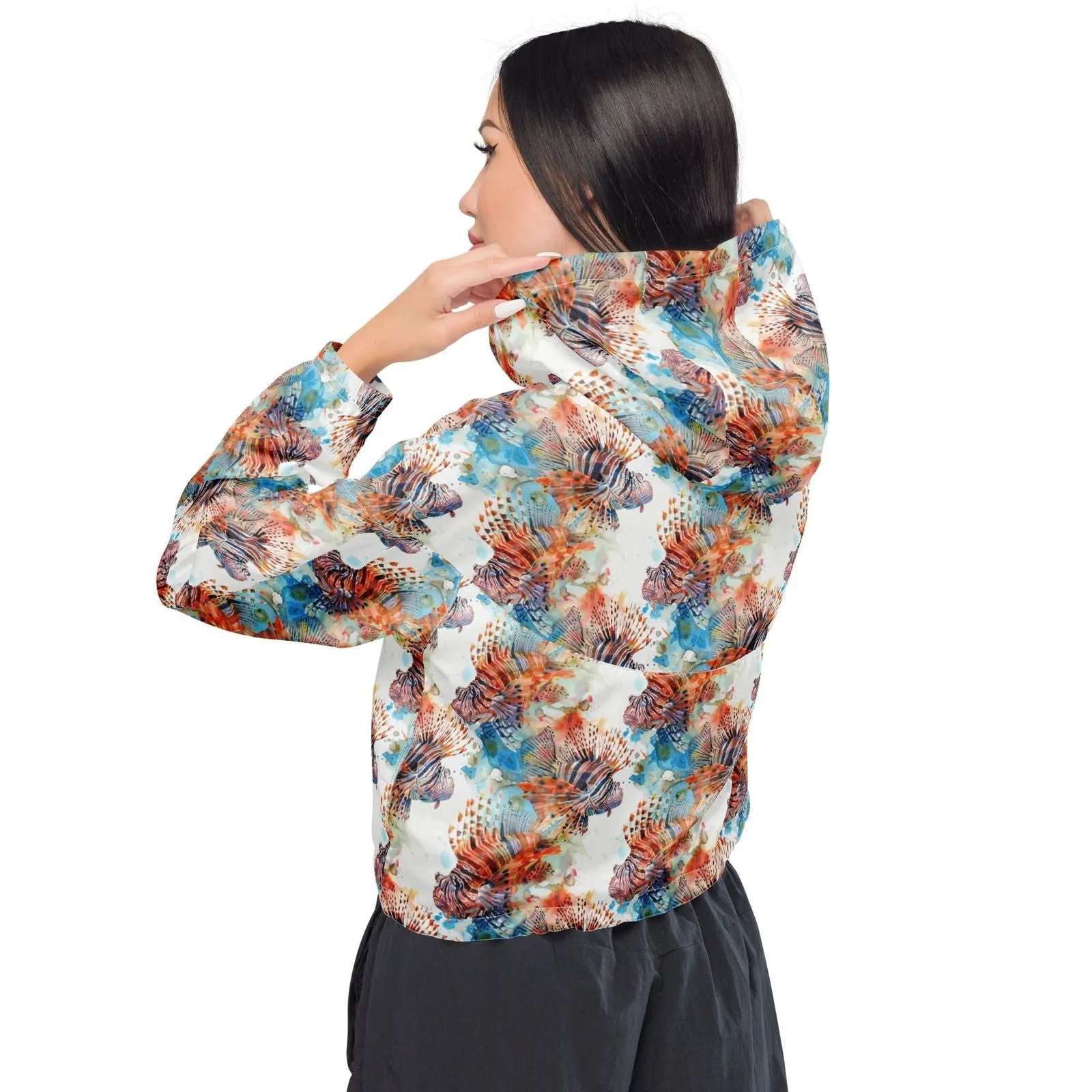 Invasive Lionfish Womens cropped Windbreaker