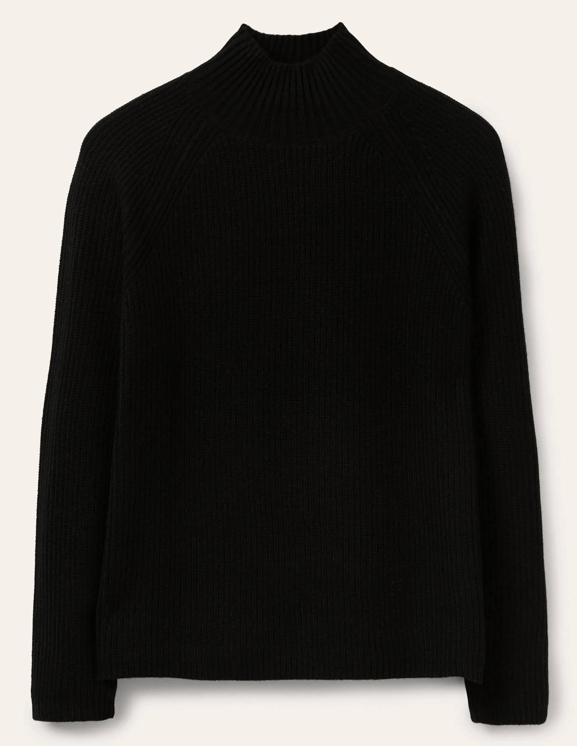 Mia Ribbed High Neck Jumper-Black