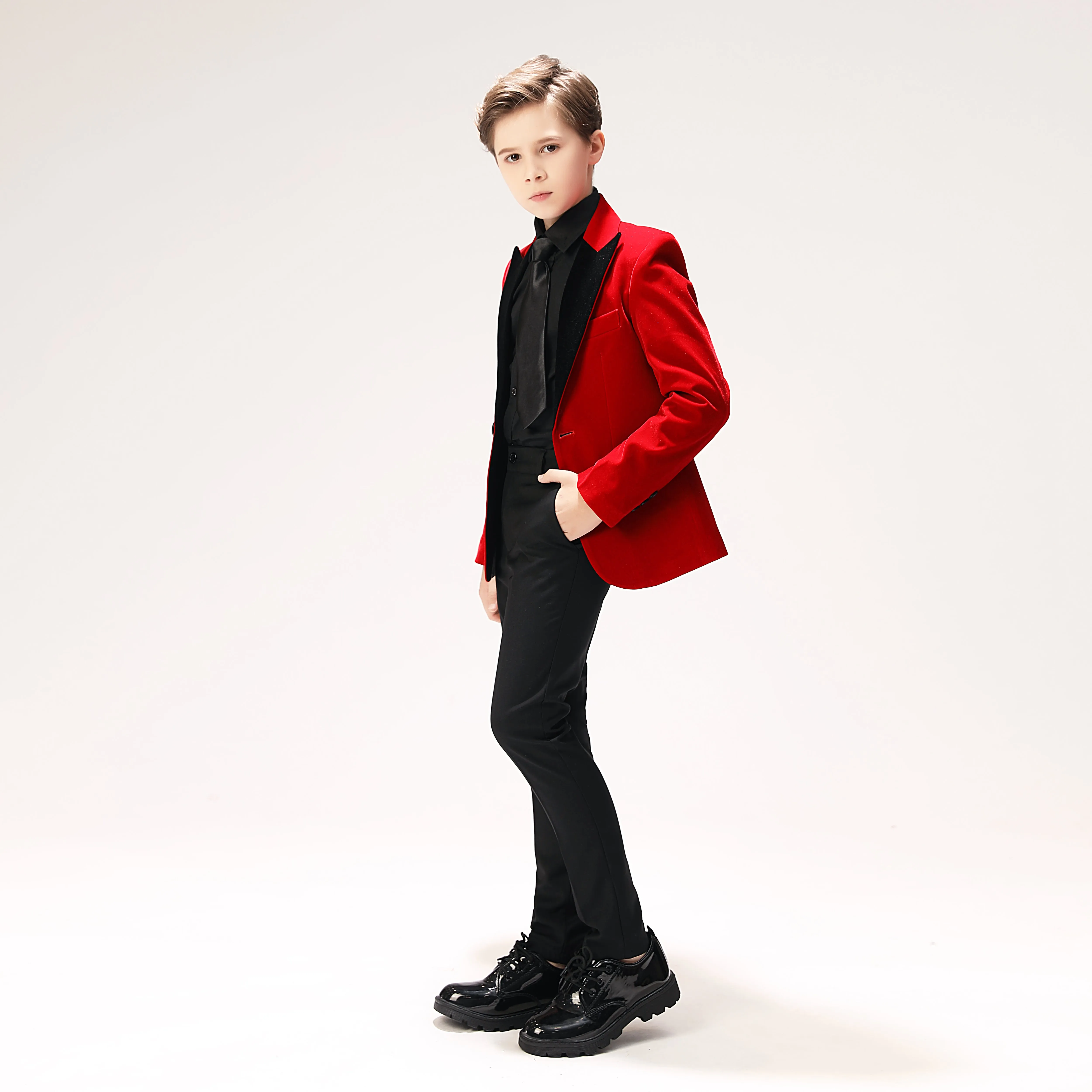 Red Velvet 5 Piece Boy's Formal Boys Suits