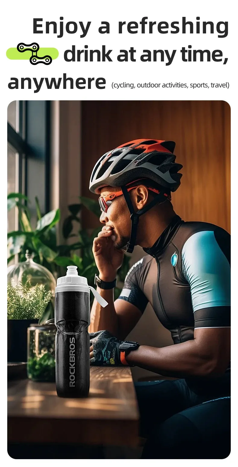 ROCKBROS Bike Water Bottle 750ml PP5 Bicycle Insulated