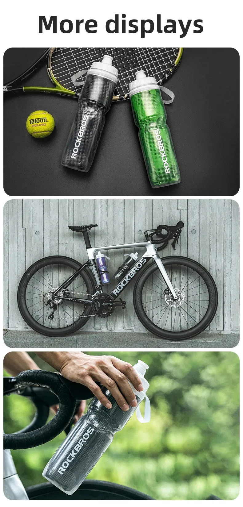 ROCKBROS Bike Water Bottle 750ml PP5 Bicycle Insulated