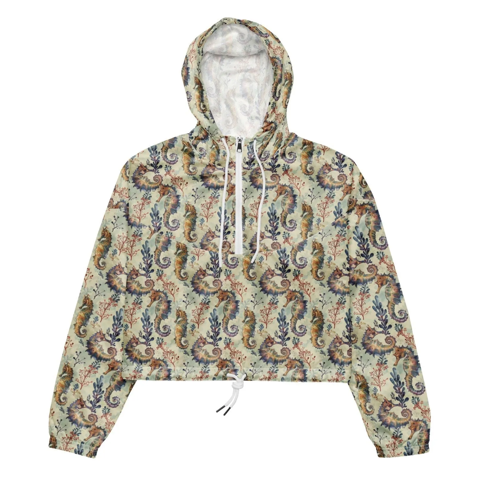 Seahorse Haven Womens cropped Windbreaker