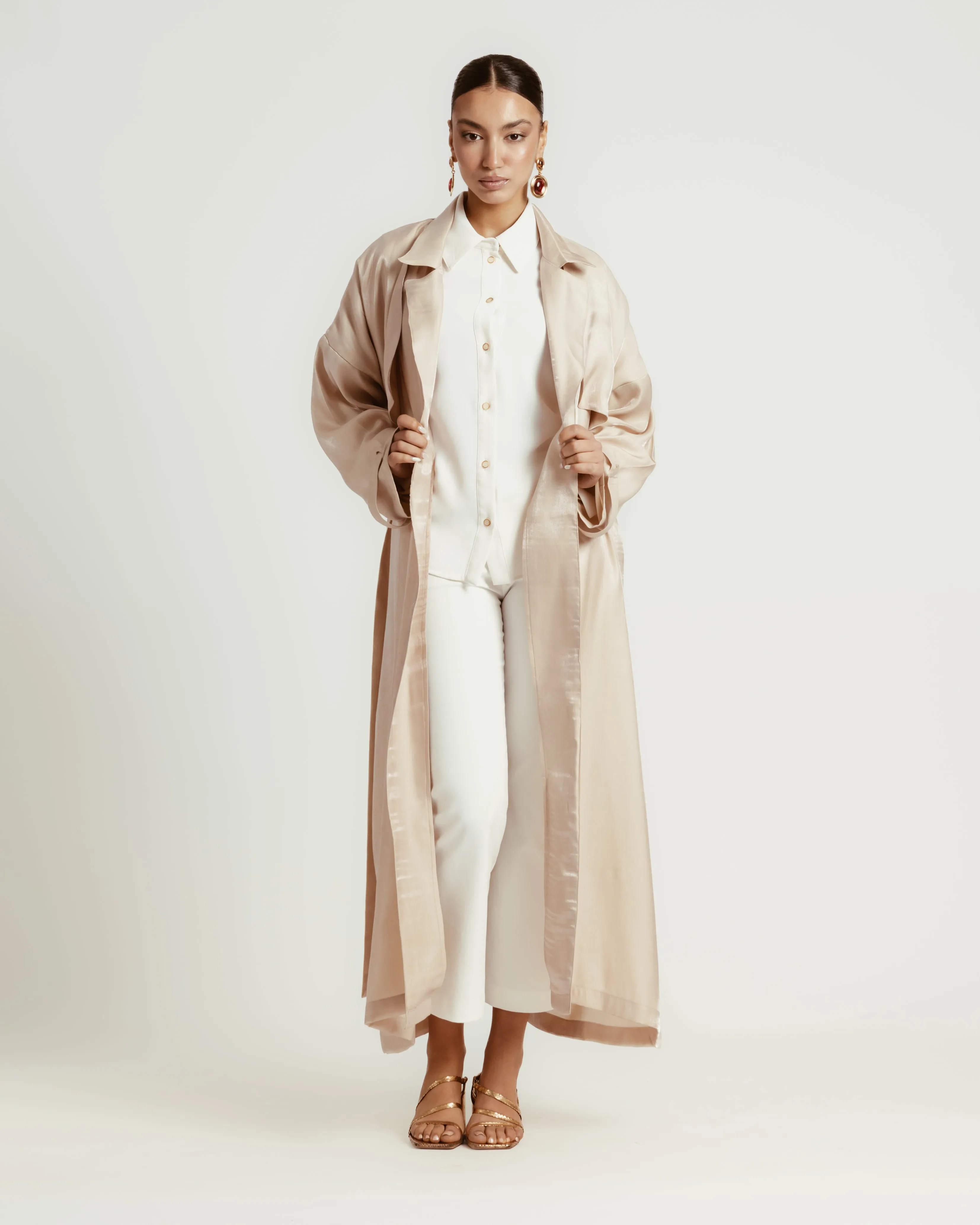 Shimmer Trench in Beige