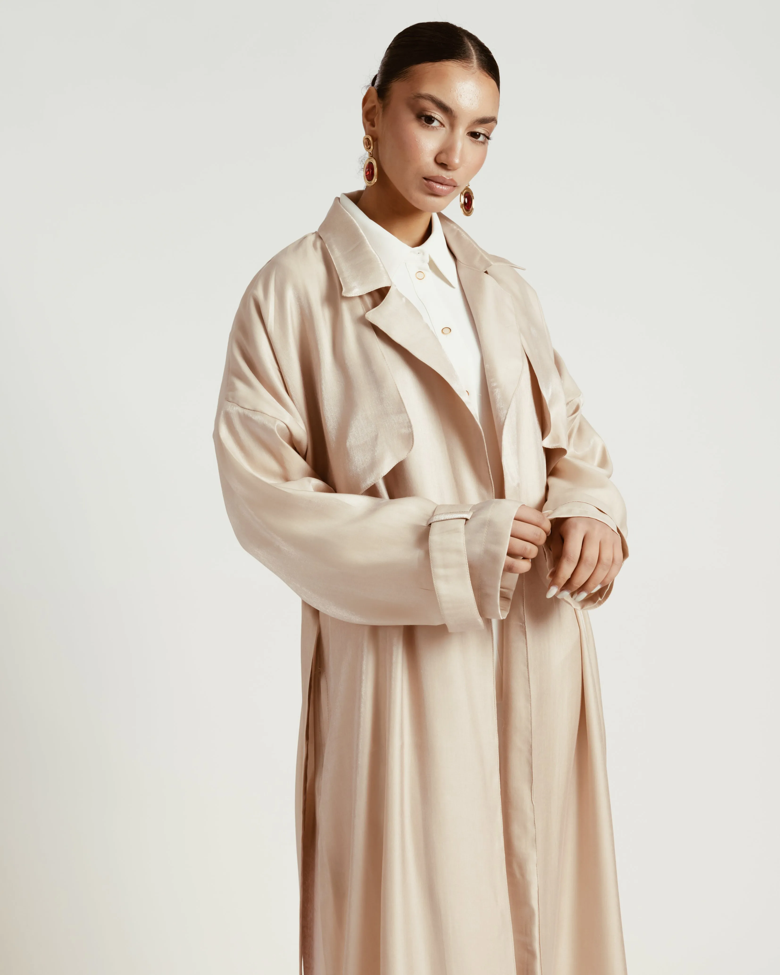 Shimmer Trench in Beige