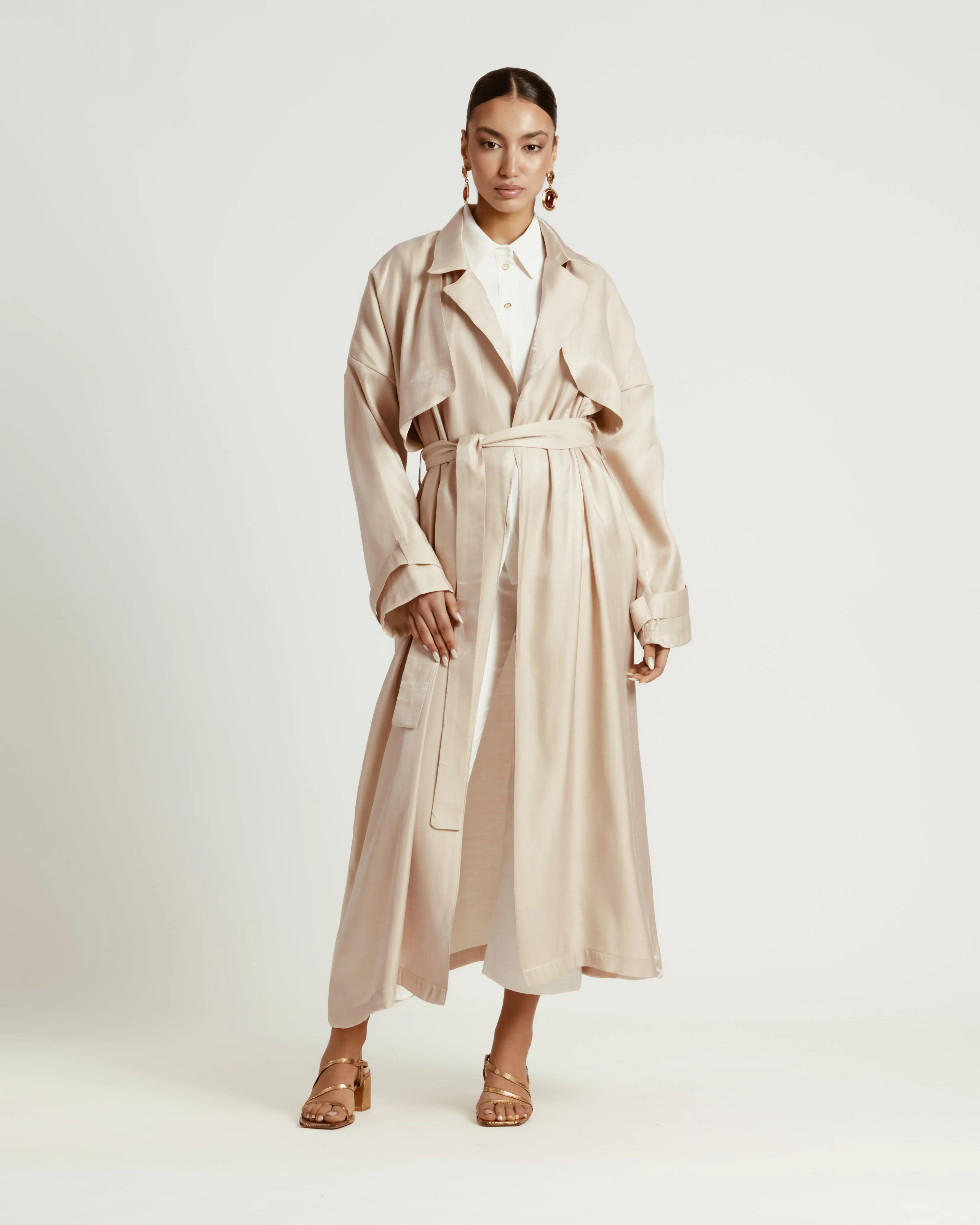 Shimmer Trench in Beige