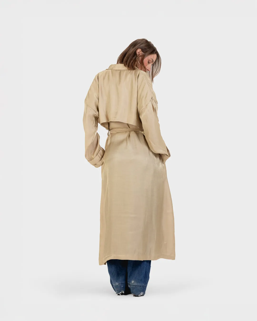Shimmer Trench in Beige