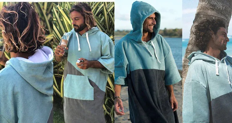 Swimming Diving Hooded Bathrobe  Thicken Changing Robe Poncho