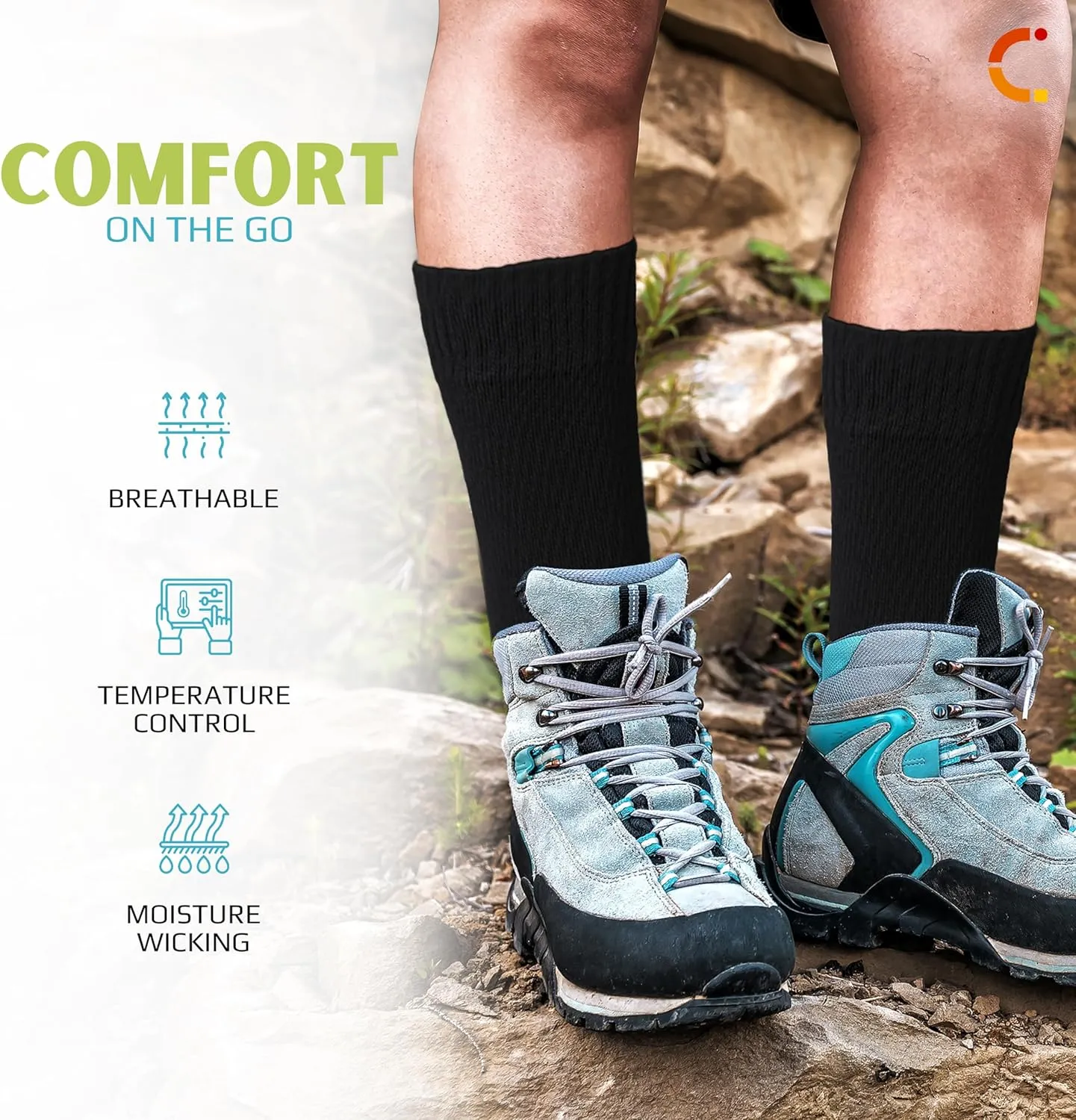 Waterproof Socks for Men and Women - Moisture Wicking, Dry and Breathable for Outdoor Hiking Wading in Water