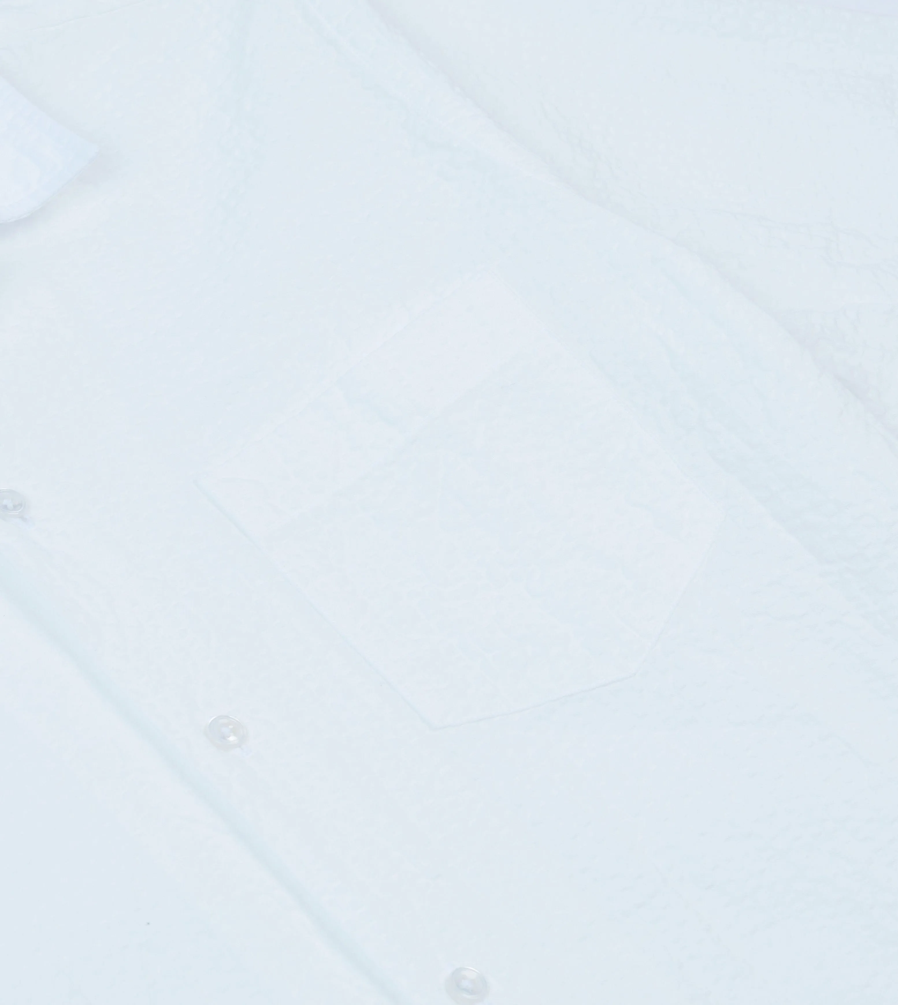 White Cotton-Linen Seersucker Camp Collar Short Sleeve Shirt