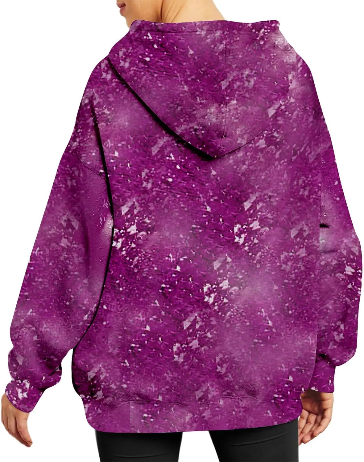 Womens Bleached Blank Print Hoodies Long Sleeve Casual 2024 Fall Oversized Pullover Tops Sweatshirt with Pockets