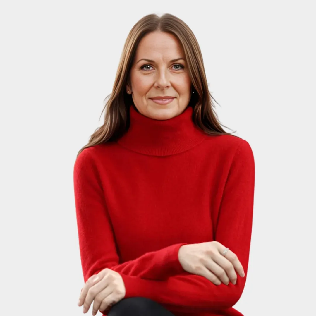Womens Cashmere Sweater - High-Neck - Warm Woolen Knit Jumper  Multiple Colours