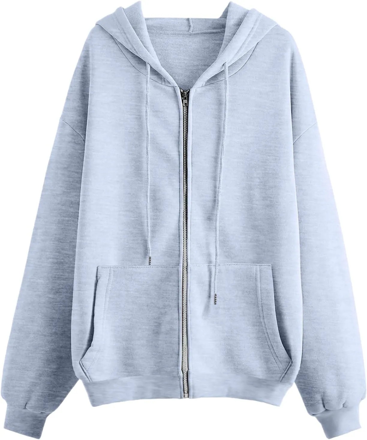 Womens Zip Up Hoodies Long Sleeve Fall Oversized Sweatshirts Fleece Y2K Jacket with Pockets 2024 Fashion Clothes